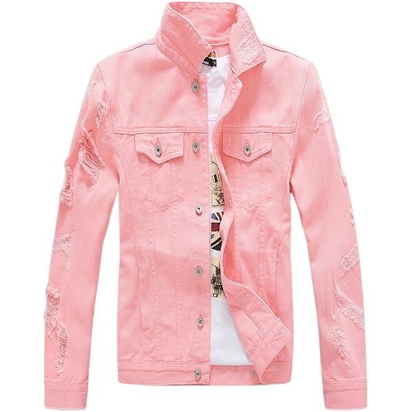 DSDZ Fashion Men's Motorcycle Vintage Ripped Denim Trucker